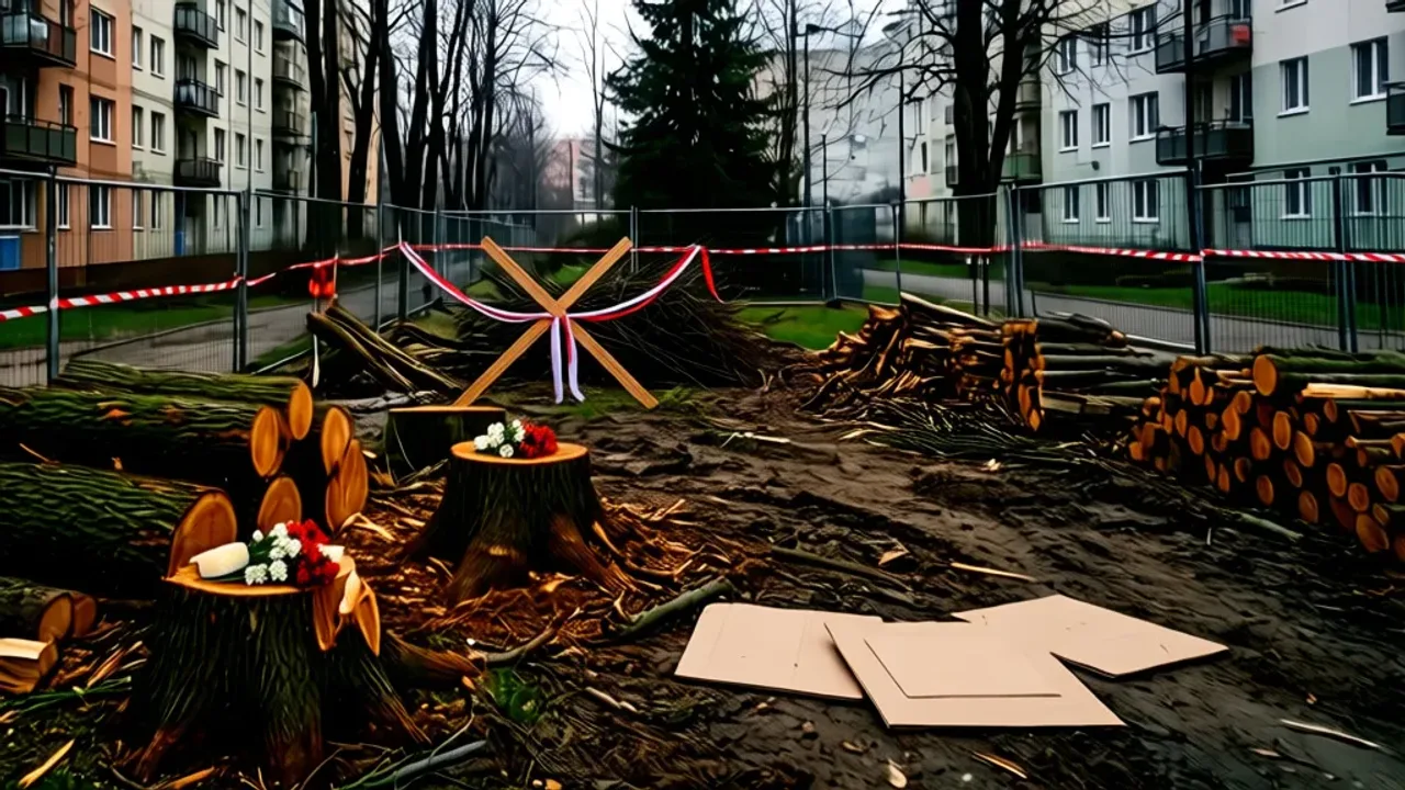 Mieszkańcy osiedla Słonecznego protestują przeciwko wycince drzew pod nową inwestycję